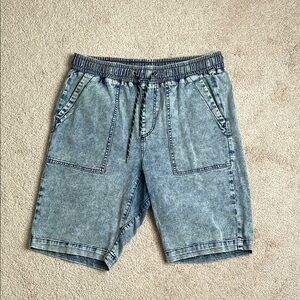 Forever 21 (21 men) Blue Jean Shorts Elastic Waistband Casual